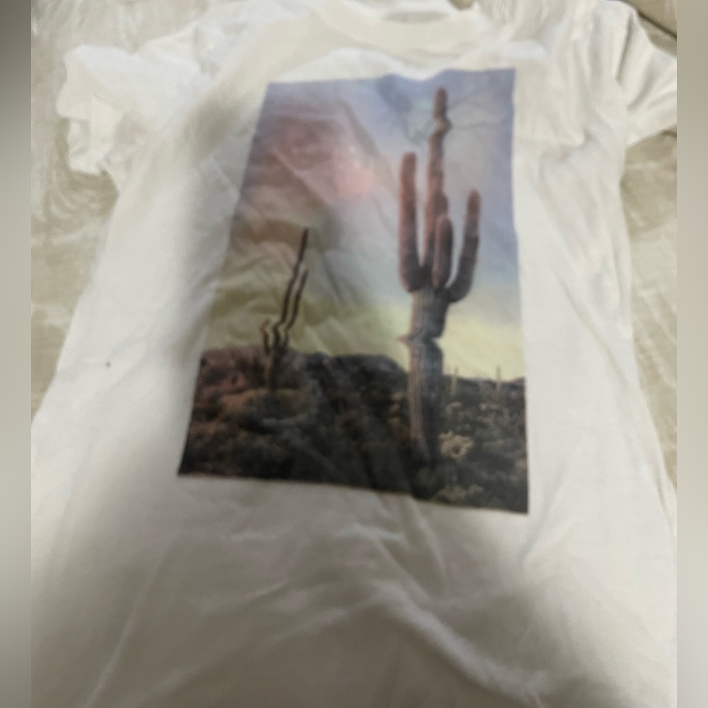 white shirt with a design